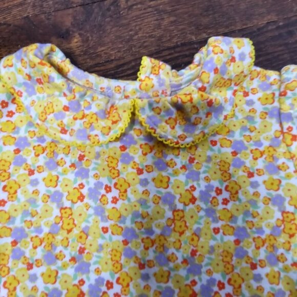Vintage 80s 90s Baby Girl Yellow Floral One Piece Bodysuit 18 Months - Picture 8 of 8